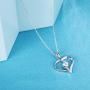 Women 925 Sterling Silver Necklace Love Heart Pendant - Van Chloe '' Only You'' Cubic Zirconia Diamond White Gold Plated Necklace Jewelry Gifts for Women Girls Mothers Day