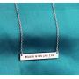 Meibai Inspirational Gift Bar Necklace Never Give Up Engraved Encouragement Mantra Quote Bar Necklace Personalized Motivational Gift for Her