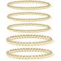 Gold Bead Bracelet for Women,14K Gold Plated Bead Ball Bracelet Stretchable Elastic Bracelet