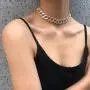 Nanafast Cuban Chain Necklace Bracelet Set for Women CZ Rhinestone Inlaid Necklace Bracelet for Girls Punk Hip Hop Jewelry Adjustable
