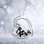 JUSTKIDSTOY Penguin Necklace 925 Sterling Silver Cute Necklace Family Penguin Gifts for Women Girls