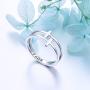 Inspirational Jewelry Sterling Silver Engraved Faith Double Cross Ring Christian Fashion Band Ring for Women Mother, Size 5-10