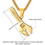 U7 Cool Vintage Sword Design Cross Pendant Necklace for Men - with 22 Inches Chain Stainless Steel Or 18K Gold Plated Jewelry