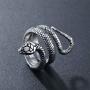 MZC Jewelry Men Snake Statement Ring Vintage Gothic Cobra Wrap Ring Punk Style Women Stainless Steel Ring Size 8 to 12