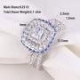 Newshe Wedding Rings for Women Engagement Ring Set Sterling Silver Princess 2.1Ct Cz Blue Size 5-10