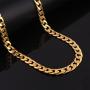 CrazyPiercing 18K Gold Plated Necklace, Men Jewelry 10MM Wide Hip Hop Turnover Chain Necklace, Stainless Steel 19'' - 24''