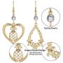 Magitaco 9 Pairs Hawaiian Gold Dangle Earrings for Women Boho Bohemian Earrings Pearl Heart Tortoise Pineapple Flower Polynesian Drop Earring Set