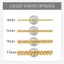 ChainsPro Mens Sturdy Cuban Chain Necklace, 4/5/6/9/12/13/15 MM Width, 14'' 18'' 20'' 22'' 24'' 26'' 28'' 30'' Length, Hip-Hop Cool Style, 316L Stainless Steel/18K Gold Plated/Black-with Gift Box