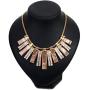 Chunky Collar Statement Necklace For Women,Rhinestone Statement Bib Necklace Gold, Fashion Costume Jewelry Crystal Necklace Large