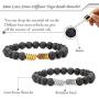 SEVENSTONE 8mm Lava Rock Bead Arrow Diffuser Natural Stone Bracelet Yoga Beads Elastic Jewelry Set for Women Men