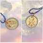 SISMIURRA 12 Zodiac Necklace 18K Gold Plated Natural Stone Chain 5A CZ Astrology Coin Pendant Necklace Birthday Jewelry Gifts for Women Girls