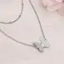 Butterfly Necklaces Layered for Women, Silver Dainty Butterfly Charm Gifts Birthday Anniversary, Stainless Steel Dainty Pendant with Adjustable Chains for Girls Boys