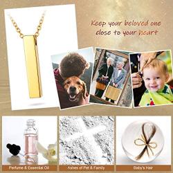 FaithHeart Cremation Urn Necklace, Women Men Stainless Steel/Gold Plated Memento Jewelry, Pet Ashes/Perfume/Pill Keepsake Waterproof Pendant Necklace for Memory- Customize Available