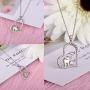 FREECO S925 Sterling Silver Lucky Elephant Love Heart Mother and Daughter Necklace for Women Girls