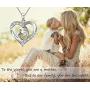 BLOVIN 925 Sterling Silver Mother and Child Love Heart Pendant Necklace Jewelry Gifts for Grandmother Mom Daughter Wife