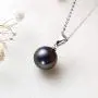 18K White Gold Black Pearl Pendant Necklace Tahitian South Sea Cultured 9-10mm Pearls Necklace with 18'' Silver Chain Jewelry Gifts for Women Girls 18K White Gold Black Pearl Pendant Necklace Tahitian South Sea Cultured 9-10mm Pearls Necklace with 18'' Silver Chain Jewelry Gifts for Women Girls