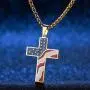 Hahafash American USA Flag Cross Day Gift Stainless Steel Patriotic Cross Religious Pendant Necklace Jewelry for Men Women Hahafash American USA Flag Cross Day Gift Stainless Steel Patriotic Cross Religious Pendant Necklace Jewelry for Men Women
