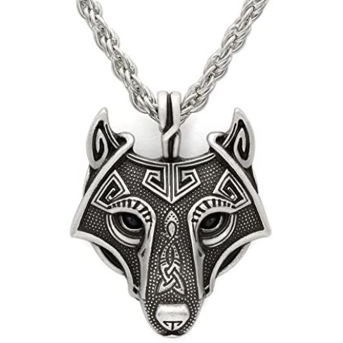CANNE Norse Viking Stainless Steel Pendant Necklace Celtic Pagan Amulet Necklace Jewelry for Men Women
