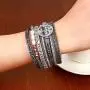 JAOYU Leather Bracelet for Women Cuff Bracelets Crystal Bangle Handmade Wristband Braided Jewelry Bohemian Gift for Teen Girls JAOYU Leather Bracelet for Women Cuff Bracelets Crystal Bangle Handmade Wristband Braided Jewelry Bohemian Gift for Teen Girls