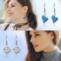 16 Pairs Crystal Drop Dangle Earrings Multicolor Crystal Dangle Hook Earrings Teardrop Pendant Hoop Earrings for Women Jewelry Set