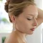 Mariell Pierced or Clip-On Silver, Gold or Rose Gold Dangle Statement Earrings for Women, Brides, Wedding