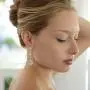 Mariell Pierced or Clip-On Silver, Gold or Rose Gold Dangle Statement Earrings for Women, Brides, Wedding