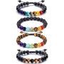 Adjustable Lava Rock Stone Essential Oil Diffuser Bracelet Braided Rope Stone Yoga Beads Bracelets for Men Women