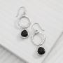 Silpada Dark Halo Natural Black Agate Drop Earrings in Sterling Silver