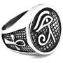 Gungneer Eye of Ra Ankh Cross Ring for Men Biker Accessory Stainless Steel Egyptian Eye Jewelry Talisman Gift