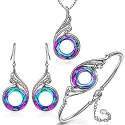 HJ HUAJ Women Jewelry Set Nirvana of Phoenix Fashion Jewelry for Women Volcano Crystals from Swarovski Gifts for Her Valentines Day with Gift Box