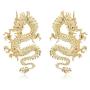 Vintage Chinese Style Dragon Stud Earrings Trendy Punk Animal Totem Earrings 2020 Unique Chic Metal Dragon Statement Earrings Dainty Gold Plated Earring for Women Girls Jewelry