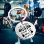 PENQI Fitness Keychain Bodybuilding Jewelry Body Achieves What The Mind Believes Keychain Gym Workout Gift for Fitness Lover Personal Fitness Coach