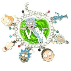 Rick and Morty TV Series Charm Bracelet w/Gift Box Adult Cartoon Scientist Science Cosplay Jewelry Series by Superheroes
