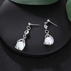 Sumiai Opal Long Elegant Drop Earrings For Women Fashion Bowknot Crystal Dangle Earrings Dainty Festival Jewelry Friendship Gift