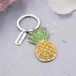 KUIYAI IVF Infertility Warrior Pineapple Keychain Infertility Mom Jewelry IVF Encouragement Gift for Women IVF Gift Inspirational Gift