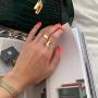 FOCALOOK Initial Ring 18K Gold Plated Letter Rings for Women Open Adjustable Rings Chunky Initial Ring Bold Statement Rings