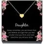 Daughter Heart Necklace Jewelry Gift from Mom, Dad,''Braver, Stronger, Smarter, Loved'' Quote for Women Teens, Girls, Jewelry for Daughter Daughter Heart Necklace Jewelry Gift from Mom, Dad,''Braver, Stronger, Smarter, Loved'' Quote for Women Teens, Girls, Jewelry for Daughter