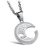 Music Note Puzzle Couples Pendant Necklaces Stainless Steel For Him and Her Matching Set