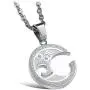 Music Note Puzzle Couples Pendant Necklaces Stainless Steel For Him and Her Matching Set