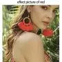 Bohemian Large Circle Wooden Rattan Tassel Dangle Earrings with Thread Fringe for Women Girls