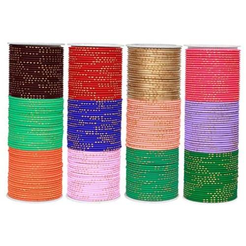 SANARA Indian Wedding Multi Color Bangle Set Traditional 288 Pcs Alloy Metal Bracelets Partywear Arrangement Costume Bangle Box Jewelry