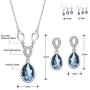 NEOGLORY Platinum-Plated Teardrop Jewelry Set with Crystal Embellished with Crystals from Swarovski