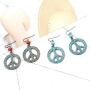Eiffy Vintage Copper and Bronze Green Peace Sign Symbol Dangle Drop Earrings for Women Jewelry