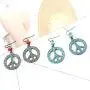 Eiffy Vintage Copper and Bronze Green Peace Sign Symbol Dangle Drop Earrings for Women Jewelry