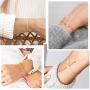Softones 12pcs Simple Silver Gold Bracelets for Women Girls Cute Pearl Bracelet Tiny Charm Dainty Handmade Bracelet Set Adjustable