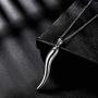Hipunk Italian Horn Necklace/Earrings Women Men 316L Stainless Steel Lucky cornicello Talisman Pendant Earring 18k Gold/Black Gun Plated Protection Amulet Chili Pepper Jewelry