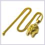 Fusamk Punk Rock Titanium Steel Pharaoh Pendant Necklace,22'' Link Chain