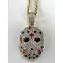 Shop-iGold Custom Gang MASK Men Women 925 Italy Gold Finish Iced Silver Charm Ice Out Pendant Stainless Steel Real 3 mm Rope Chain, Mans Jewelry, Iced Pendant, Rope Necklace 16''- 24''