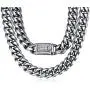 ROWIN&CO Men Chain Silver 15mm Thick Heavy Stainless Steel Miami Curb Cuban Link Necklace/Bracelet with CZ Choker Diamond Chain,8-35 inchs ROWIN&CO Men Chain Silver 15mm Thick Heavy Stainless Steel Miami Curb Cuban Link Necklace/Bracelet with CZ Choker Diamond Chain,8-35 inchs