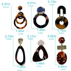 6 Pairs Resin Acrylic Vintage Drop Dangle Stud Earrings Jewelry for Women and Girls(Factory direct sales)
